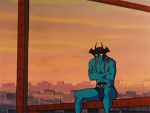 東京タワーらしき鉄骨に座り悩む？デビルマン